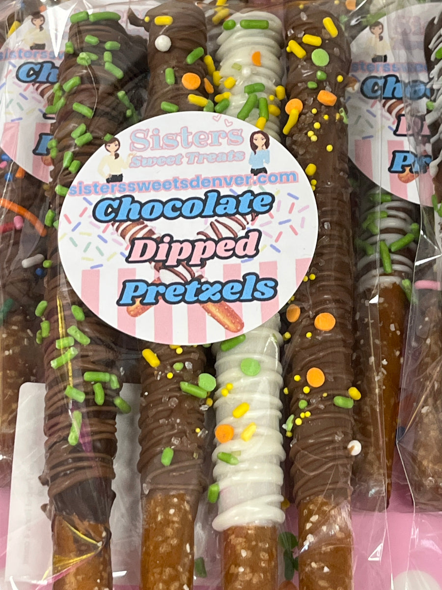 Chocolate Dipped Pretzel Rods 3 count – Sisters Sweet Treats